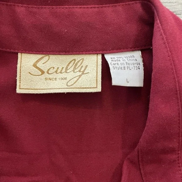 Scully Women's Western Shirt Embellished Horseshoes Flowers L Pearl Snap PL-734 - Picture 5 of 13